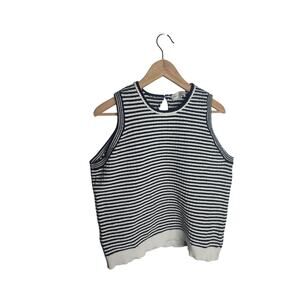Free Assembly Striped Sweater Vest Women's XL black white grunge